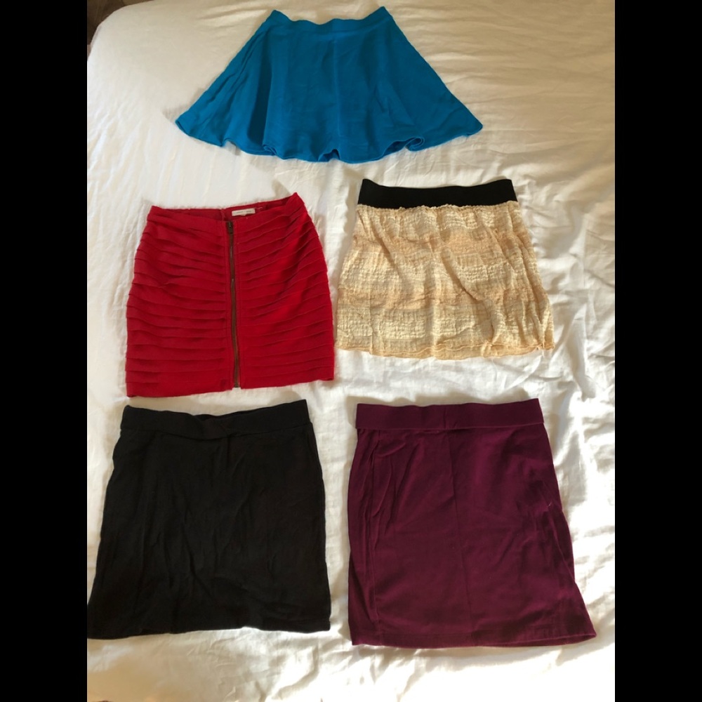 Five colorful skirts